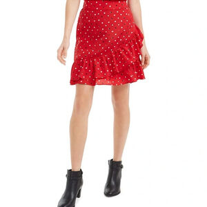 Maison Jules Red Polka Dot Skirt small